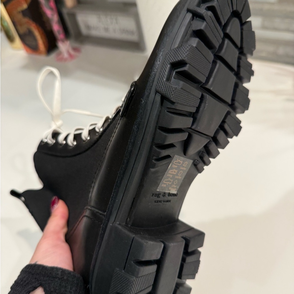 NEVER WORN Rag & Bone Black Lace-Up Boots “Shiloh” - Picture 4 of 7